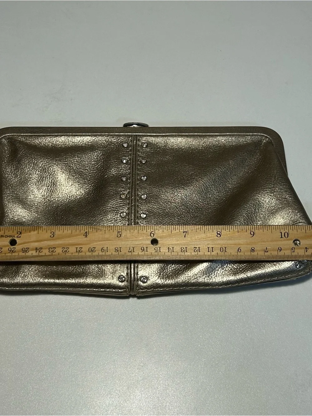 Michael Kors Y2K Gold Metallic Clutch Shoulder Bag Chain Strap Studded